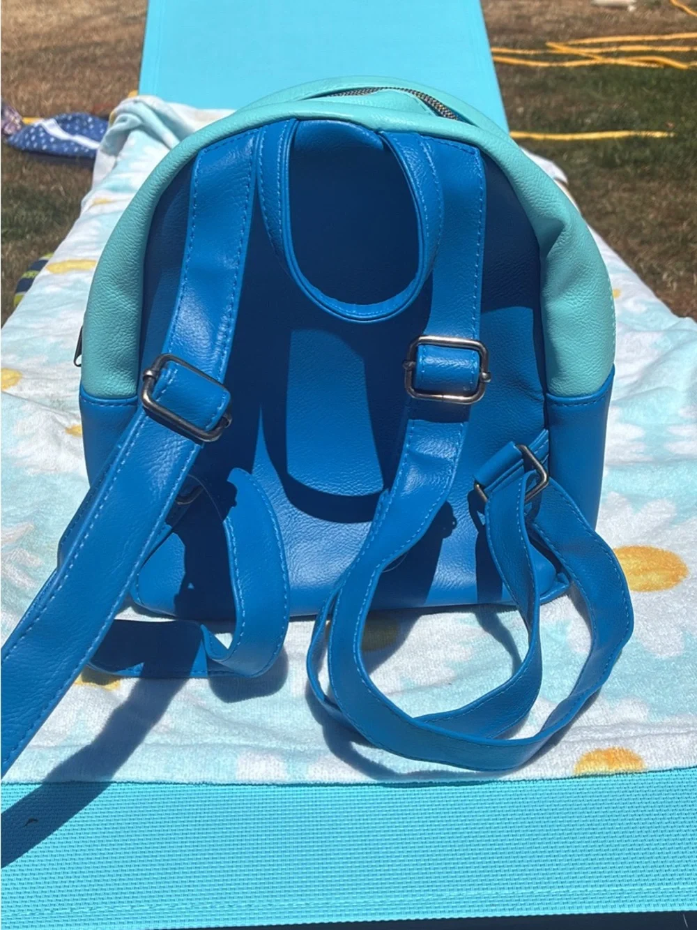 Monsters, Inc. Mini Backpack with Mike Wazowski Logo - Aqua & Royal Blue